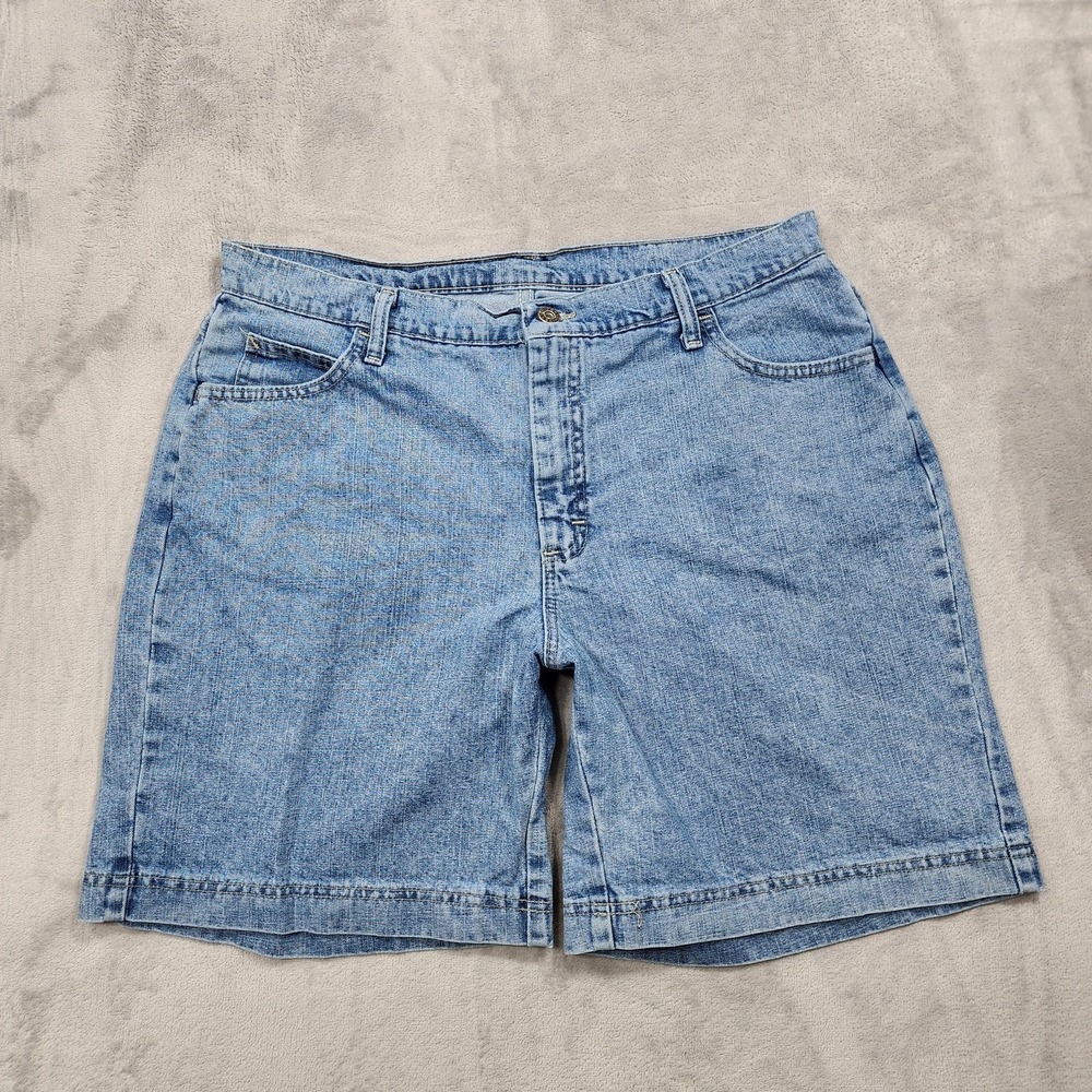 Vintage Riders Shorts Womens 18 Blue Bermuda Denim Relaxed Fit Casual Summer